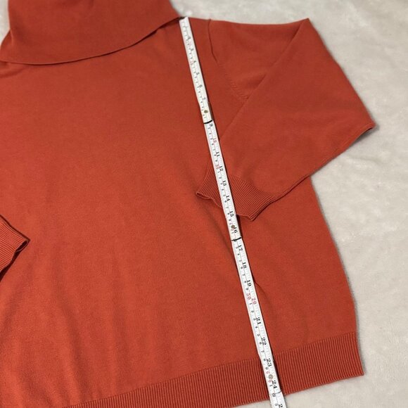 Womens Turtleneck Sweater Dressbarn 14/16 Acrylic & Cotton Blend Rust Orange - Picture 5 of 8